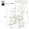 Giantex Outdoor Wood Rocking Chair – Patio Rocking Chair with Solid Rubber Wood Frame, Slat Back, Outside & Indoor Rocker for Garden, Poolside, Balcony, Backyard, Lawn, Front Porch Rocker, Natural(White)