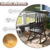 Giantex Outdoor Wood Rocking Chair – Patio Rocking Chair with Solid Rubber Wood Frame, Slat Back, Outside & Indoor Rocker for Garden, Poolside, Balcony, Backyard, Lawn, Front Porch Rocker, Natural(Dark Coffee)