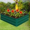 Giantex Patio Raised Garden Bed Vegetable Flower Planter Metal Plant Box Dark Green (47″ Lx35.5 Wx12.0 H)(40″Lx32″Wx12.0″H)