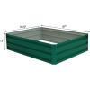 Giantex Patio Raised Garden Bed Vegetable Flower Planter Metal Plant Box Dark Green (47″ Lx35.5 Wx12.0 H)(47″Lx 35.5″Wx 12.0″H)