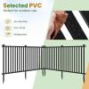 Giantex Picket Fence 2 Panels, 80”W x 37.5”H Decorative Outdoor Garden Fence, 160” Total Length, Freestanding PVC Vinyl Fence for Yard, Patio, Lawn, Pool, Backyard, Black