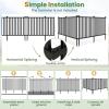 Giantex Picket Fence 2 Panels, 80”W x 37.5”H Decorative Outdoor Garden Fence, 160” Total Length, Freestanding PVC Vinyl Fence for Yard, Patio, Lawn, Pool, Backyard, Black