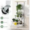Giantex Plant Stand Indoor, 3-Tier Metal Ladder Plant Rack with Hanging Bar, Trellis, Grid Shelf, Tall Plant Holder Rack Flower Pot Organizer for Indoor, Garden, Balcony, Living Room (White)