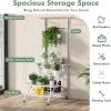 Giantex Plant Stand Indoor, 3-Tier Metal Ladder Plant Rack with Hanging Bar, Trellis, Grid Shelf, Tall Plant Holder Rack Flower Pot Organizer for Indoor, Garden, Balcony, Living Room (White)