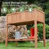 Giantex Raised Garden Bed Outdoor, Elevated Fir Wood Garden Box with Legs, Bottom Storage Shelf & Protective Liner, Planter Raised Bed for Gardening, Fruit, Vegetables, Herbs, 39″ Lx20 Wx39 H(Reddish Brown)