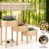 Giantex Raised Garden Bed Set of 3, Wood Planter Box with Storage Shelf, Elevated Raised Beds for Fruit Vegetable Flower Herb, Outdoor Freestanding Gardening Container for Patio Lawn