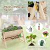 Giantex Raised Garden Bed, Vertical Planter with Storage Shelf, 3 Tier Elevated Planter Box with Side Hooks, Indoor Outdoor Wood Garden Bed for Balcony, Garden, Lawn (Natural)(Natural)
