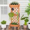 Giantex Raised Garden Bed with 2 Barrel Planters & Trellis, 2-Tier Freestanding Wooden Raised Bed for Vine Vegetable Flower Fruit, Indoor Outdoor Plant Box for Garden Yard Balcony 18″ Lx14 Wx44.5 H(18″Lx14″Wx44.5″H)