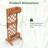 Giantex Raised Garden Bed with 2 Barrel Planters & Trellis, 2-Tier Freestanding Wooden Raised Bed for Vine Vegetable Flower Fruit, Indoor Outdoor Plant Box for Garden Yard Balcony 18″ Lx14 Wx44.5 H(18″Lx14″Wx44.5″H)