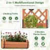 Giantex Raised Garden Bed with 2 Barrel Planters & Trellis, 2-Tier Freestanding Wooden Raised Bed for Vine Vegetable Flower Fruit, Indoor Outdoor Plant Box for Garden Yard Balcony 18″ Lx14 Wx44.5 H(18″Lx14″Wx44.5″H)
