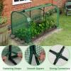 Giantex Raised Garden Bed with Cover, Wood Elevated Planter Box with Legs & Mini Greenhouse, Waterproof Sun-Protective PE Green House Cover, Outdoor Use for Fruit Vegetable Flower Herb (White+Gray)(Green+natural)
