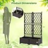 Giantex Raised Garden Bed with Lattice Trellis, Self-Watering Planter Box with Drain Hole for Vine Vegetable Herb Flower Fruit, Indoor Outdoor Standing Privacy Fence for Yard Porch Balcony(32″LX16″WX50″H)