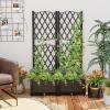 Giantex Raised Garden Bed with Lattice Trellis, Self-Watering Planter Box with Drain Hole for Vine Vegetable Herb Flower Fruit, Indoor Outdoor Standing Privacy Fence for Yard Porch Balcony(32”Lx16”Wx48”H)