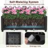 Giantex Raised Garden Bed with Lattice Trellis, Self-Watering Planter Box with Drain Hole for Vine Vegetable Herb Flower Fruit, Indoor Outdoor Standing Privacy Fence for Yard Porch Balcony(32”Lx16”Wx48”H)