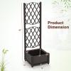 Giantex Raised Garden Bed with Lattice Trellis, Self-Watering Planter Box with Drain Hole for Vine Vegetable Herb Flower Fruit, Indoor Outdoor Standing Privacy Fence for Yard Porch Balcony(16”Lx16”Wx48”H)