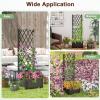 Giantex Raised Garden Bed with Lattice Trellis, Self-Watering Planter Box with Drain Hole for Vine Vegetable Herb Flower Fruit, Indoor Outdoor Standing Privacy Fence for Yard Porch Balcony(16”Lx16”Wx48”H)