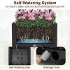 Giantex Raised Garden Bed with Lattice Trellis, Self-Watering Planter Box with Drain Hole for Vine Vegetable Herb Flower Fruit, Indoor Outdoor Standing Privacy Fence for Yard Porch Balcony(16”Lx16”Wx48”H)