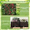 Giantex Raised Garden Bed with Lattice Trellis, Self-Watering Planter Box with Drain Hole for Vine Vegetable Herb Flower Fruit, Indoor Outdoor Standing Privacy Fence for Yard Porch Balcony(32″LX16″WX50″H)