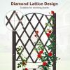 Giantex Raised Garden Bed with Lattice Trellis, Self-Watering Planter Box with Drain Hole for Vine Vegetable Herb Flower Fruit, Indoor Outdoor Standing Privacy Fence for Yard Porch Balcony(16”Lx16”Wx48”H)
