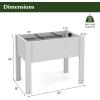 Giantex Raised Garden Bed with Legs, Self-Watering Planter Box with Water Level Indicator, Drainage Hole & Detachable Space Dividers, Outdoor Plant Container for Flower, Vegetable, Fruit, Herb (Brown)(Greyish White)