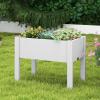 Giantex Raised Garden Bed with Legs, Self-Watering Planter Box with Water Level Indicator, Drainage Hole & Detachable Space Dividers, Outdoor Plant Container for Flower, Vegetable, Fruit, Herb (Brown)(Greyish White)