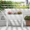 Giantex Raised Garden Bed with Legs, Self-Watering Planter Box with Water Level Indicator, Drainage Hole & Detachable Space Dividers, Outdoor Plant Container for Flower, Vegetable, Fruit, Herb (Brown)(Greyish White)