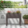Giantex Raised Garden Bed with Legs, Self-Watering Planter Box with Water Level Indicator, Drainage Hole & Detachable Space Dividers, Outdoor Plant Container for Flower, Vegetable, Fruit, Herb (Brown)(Brown)