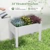 Giantex Raised Garden Bed with Legs, Self-Watering Planter Box with Water Level Indicator, Drainage Hole & Detachable Space Dividers, Outdoor Plant Container for Flower, Vegetable, Fruit, Herb (Brown)(Greyish White)