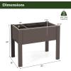 Giantex Raised Garden Bed with Legs, Self-Watering Planter Box with Water Level Indicator, Drainage Hole & Detachable Space Dividers, Outdoor Plant Container for Flower, Vegetable, Fruit, Herb (Brown)(Brown)