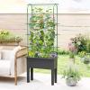 Giantex Raised Garden Bed with Legs & Trellis for Climbing Plants, Self-Watering Planter Box w/Water Level Gauge, for Vine Flower Herb Vegetable (29.5″x13.5″x76″)(29.5″x13.5″x76″)