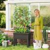 Giantex Raised Garden Bed with Legs & Trellis for Climbing Plants, Self-Watering Planter Box w/Water Level Gauge, for Vine Flower Herb Vegetable (29.5″x13.5″x76″)(29.5″x13.5″x76″)