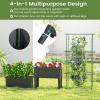 Giantex Raised Garden Bed with Legs & Trellis for Climbing Plants, Self-Watering Planter Box w/Water Level Gauge, for Vine Flower Herb Vegetable (29.5″x13.5″x76″)(29.5″x13.5″x76″)