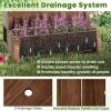 Giantex Raised Garden Bed with Legs and Trellis, 2-Tier Standing Planter Box with Drain Holes, Outdoor Elevated Garden Trellis for Vine Climbing, Flower Vegetable Fruit Herb Growing, Rustic Brown(1)