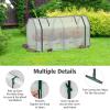 Giantex Raised Garden Bed with Mini Greenhouse, w/Dual Zipper Door, 48”x22”x54” Planter with Green House for Patio Lawn Garden, Easy Assembly (Gray & White)(Gray & White)