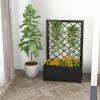 Giantex Raised Garden Bed with Trellis, 44″ Metal Vertical Planter with Garden Trellis, Diamond Lattice for Vine Plant Flower Climbing, Indoor & Outdoor Use for Yard Garden Balcony(Black)