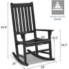 Giantex Rocking Chair Acacia Wood Frame, Porch Rocker Outdoor& Indoor for Garden, Lawn, Balcony, Backyard and Patio Porch Rocker (2, White)(Black)