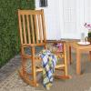 Giantex Rocking Chair Acacia Wood Frame, Porch Rocker Outdoor& Indoor for Garden, Lawn, Balcony, Backyard and Patio Porch Rocker (2, White)(Natural)