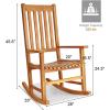 Giantex Rocking Chair Acacia Wood Frame, Porch Rocker Outdoor& Indoor for Garden, Lawn, Balcony, Backyard and Patio Porch Rocker (2, White)(Natural)