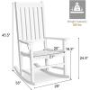 Giantex Rocking Chair Acacia Wood Frame, Porch Rocker Outdoor& Indoor for Garden, Lawn, Balcony, Backyard and Patio Porch Rocker (2, White)(White)