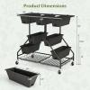 Giantex Rolling Raised Garden Bed w/ 7 Planter Boxes, Storage Baskets, Drainage Holes, 4 Lockable Casters, 3-Tier Freestanding Elevated Planter for Strawberry Vegetable Flower Herb