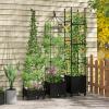 Giantex Rolling Raised Garden Bed with Climbing Trellis, Obelisk & Bird Top, 11 Fasten Straps, Gloves, Planter Garden Boxes on Wheels, Self-Watering System, PE-Coated Metal Rack(2)