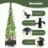 Giantex Rolling Raised Garden Bed with Climbing Trellis, Obelisk & Bird Top, 11 Fasten Straps, Gloves, Planter Garden Boxes on Wheels, Self-Watering System, PE-Coated Metal Rack(2)