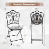 Giantex Set of 2 Patio Folding Chairs, Mosaic Bistro Chairs w/Backrest & Round Seat, Heavy-Duty Metal Frame, 330lbs Capacity, Outdoor Use for Porch Balcony Lawn(Black (Star Pattern))