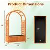 Giantex Set of 2 Raised Garden Bed with Arch Trellis, for Climbing Vine Flower Vegetable, Wood Planter Box with Liner & Drainage Design, Outdoor Plant Container for Yard Balcony (33″x14″x58″)(2)