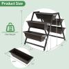 Giantex Set of 2 Vertical Raised Garden Bed, 5 Planter Boxes Container w/Drainage Holes, 31″ H Freestanding Heavy-Duty Metal Frame, Indoor Outdoor Raised Bed for Vegetables Herbs Flowers to Grow(2)