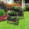 Giantex Set of 2 Vertical Raised Garden Bed, 5 Planter Boxes Container w/Drainage Holes, 31″ H Freestanding Heavy-Duty Metal Frame, Indoor Outdoor Raised Bed for Vegetables Herbs Flowers to Grow(2)