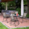 Giantex Set of 4 Patio Folding Sling Chairs Steel Camping Deck Garden Pool Backyard Chairs