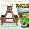 Giantex Vertical Raised Garden Bed, 3 Wood Planter Boxes for Flower Vegetable Fruit Herb, Freestanding Garden Planter with Drain Holes, Elevated Raised Beds for Indoor Outdoor Lawn Patio Yard, Brown(26″x29″x29″)