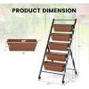 Giantex Vertical Raised Garden Bed on Wheels, 5-Tier Elevated Planter Boxes, Garden Beds with Drain Hole, Freestanding 5 Containers for Herb Vegetables Flowers Growing, Indoor Outdoor Patio Balcony(2)