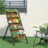 Giantex Vertical Raised Garden Bed on Wheels, 5-Tier Elevated Planter Boxes, Garden Beds with Drain Hole, Freestanding 5 Containers for Herb Vegetables Flowers Growing, Indoor Outdoor Patio Balcony(2)